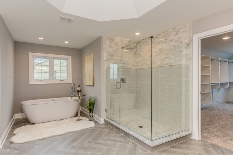 Contemporary Shower with Glass Walls